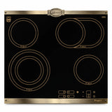 Kaiser Empire KCT 6385 Em 60cm black ceramic hob with four bronze-outlined cooking zones and front touch controls on a white background.