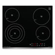 Kaiser Grand Chef 60cm black glass ceramic hob KCT 6703 F with four cooking zones and front sensor controls on white background.