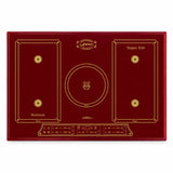 Kaiser Empire 77cm Bordeaux Red five-zone induction hob with Power Slide touch controls on a white background