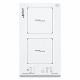 White Kaiser Grand Chef 30cm Domino induction hob with two cooking zones and front sensor controls on a clean studio background.