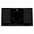 Kaiser La Perle KCT 97 FI 90cm black glass induction hob with five cooking zones and front touch controls on a white background.