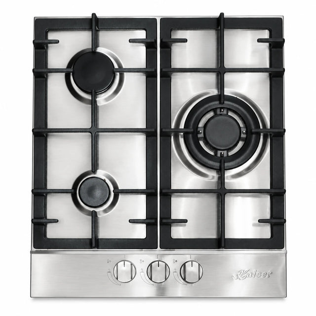 Kaiser Grand Chef KG 4354 Turbo 45cm stainless steel three-burner gas hob with front metal controls