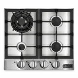 Kaiser KG 6357 Turbo 60cm stainless steel four-burner gas hob with front controls on a white background