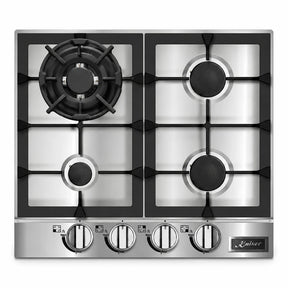 Kaiser KG 6357 Turbo 60cm stainless steel four-burner gas hob with front controls on a white background