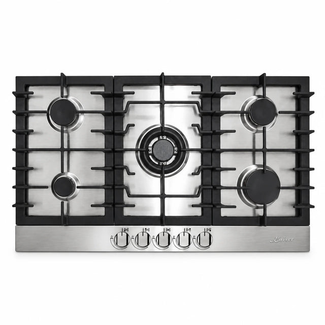 Kaiser KG 9356 Turbo 90cm stainless steel five-burner gas hob with central triple-ring burner