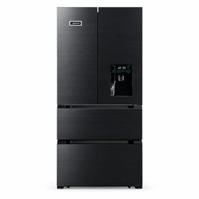 Kaiser Avantgarde Pro KS 80420 RS black stainless steel French-door refrigerator with two freezer drawers on a white background.