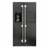 Kaiser KS 90500 RS black stainless steel side-by-side refrigerator freezer with front dispenser and silver handles
