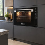 Kaiser EH 9309 black 90cm electric oven installed in a refined contemporary kitchen cabinet wall