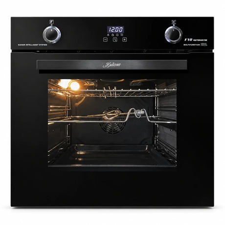 Kaiser EH 6367 S 79L black multifunction built-in electric oven with digital display and retractable controls