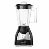 Decakila 1.5L black stand blender with transparent jug and rotary control on a white background
