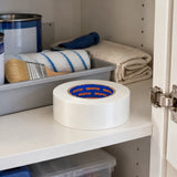Wadfow white masking tape resting with organised decorating supplies in a contemporary home utility cupboard