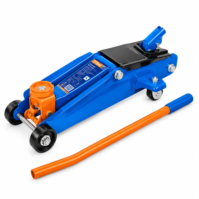 Wadfow WHJ2531 3-ton hydraulic floor jack with orange handle on a white background.