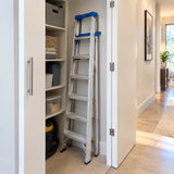 Wadfow aluminium step ladder stored in a contemporary apartment utility closet