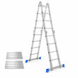 Wadfow WLD7H44 4×4 aluminium multipurpose ladder with two scaffold plates on a white background