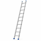 Wadfow WLD6H10 10-step straight aluminium ladder with blue feet on a white background
