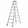 Wadfow WLDF082 eight-step aluminium multifunction flip ladder in A-frame configuration on a white background