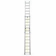 Wadfow WLD8H24 2 × 12 step aluminium extension ladder shown fully extended on a white background.