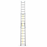 Wadfow WLD8H24 2 × 12 step aluminium extension ladder shown fully extended on a white background.