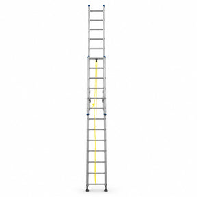 Wadfow WLD8H24 2 × 12 step aluminium extension ladder shown fully extended on a white background.