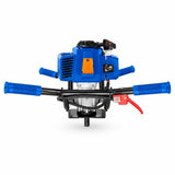 Wadfow WDZ1A62-1 62cc gasoline earth auger power head with blue handlebars on a white background