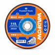 Wadfow WAC1347 115mm depressed-centre metal grinding disc with 22.2mm bore on a white background