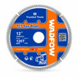 Wadfow 305mm 120T aluminium-cutting TCT mitre saw blade on white background with blue and orange graphics