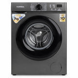 Luxell LW7MAC-2(J) dark grey 7kg front-load steam inverter washing machine on a white background