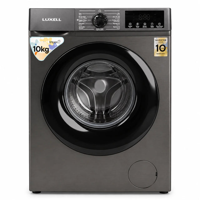 Luxell dark-grey 10kg front-load Steam Inverter washing machine LW10MAC-3(J) on white background