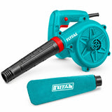 Total TB4066 400W electric blower with long nozzle and supplied turquoise dust-collection bag on white background