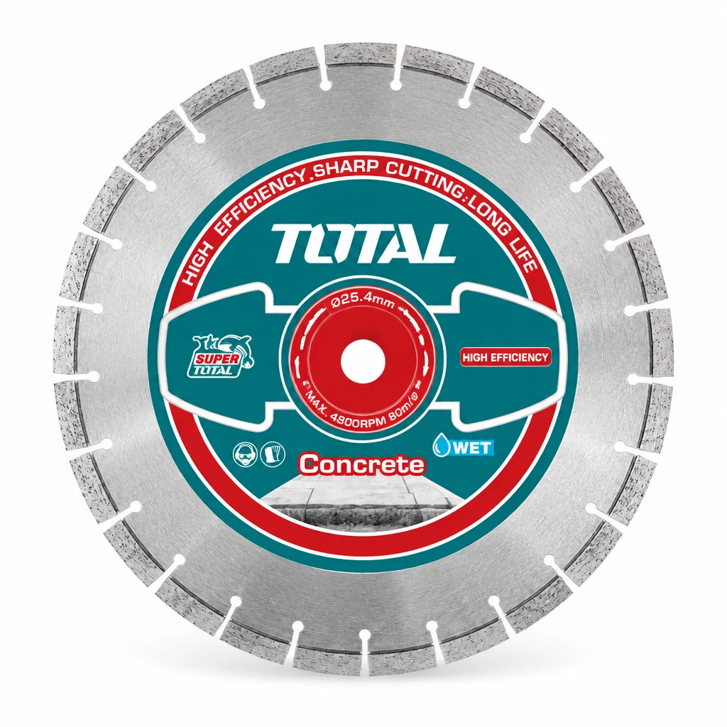 Total TAC2144053 405mm laser-welded diamond concrete floor-saw disc on white background.