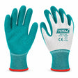 Total TSP13103 XL teal latex-coated handling gloves shown as a pair on a white background.