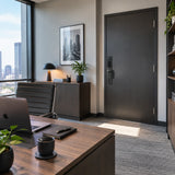 Finished contemporary office secured by a C13-6085 smart lock and ready for authorised occupants