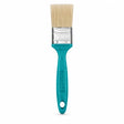 Total THT845016 1-inch oil paint brush with turquoise handle, silver ferrule and natural bristles on white background