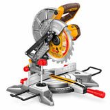 Ingco CMSLI20212 20V cordless 210mm sliding mitre saw shown assembled on a white background