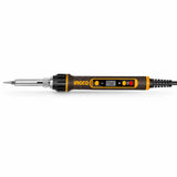 Ingco SI01610 120W electric soldering iron with digital temperature control and straight tip on white background