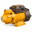 Ingco VPM55068 0.75HP yellow peripheral water pump with dark motor and short power cable on a white background