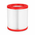 Ingco F8 VCAIHP03 cylindrical pleated replacement filter with red rims on white background