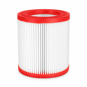 Ingco F8 VCAIHP03 cylindrical pleated replacement filter with red rims on white background