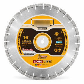 Ingco DMD044053 16-inch 405mm laser-welded diamond floor-saw disc for concrete cutting on a white background
