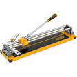 Ingco 600mm double-rail manual tile cutter with adjustable guide and integrated breaker foot on white background