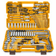 Open Ingco HKTHP51828 182-piece combination tool set in its yellow molded case on a white background.