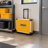 Closed Ingco HKTHP52288 wheeled tool trolley parked in an organized commercial maintenance storage area