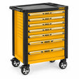 Ingco HTCS273561 356-piece yellow and black seven-drawer rolling tool chest on a white background
