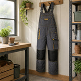 Ingco WUCT8033.XL work overalls hanging in an organised contemporary garden potting room