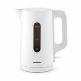 Panasonic K101 white 1.7L electric kettle with front water-level window on a white background