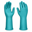 Pair of turquoise Total PVC TSP1801 work gloves displayed upright on a white background