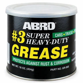 Abro #3 Super Heavy Duty Grease 454g tin with black label and translucent lid on a white background