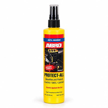 Abro Protect-All dashboard cleaner spray bottle PA-512-AM standing upright on a clean white background