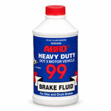 Abro 99 DOT 3 brake fluid bottle with red cap on a clean white background