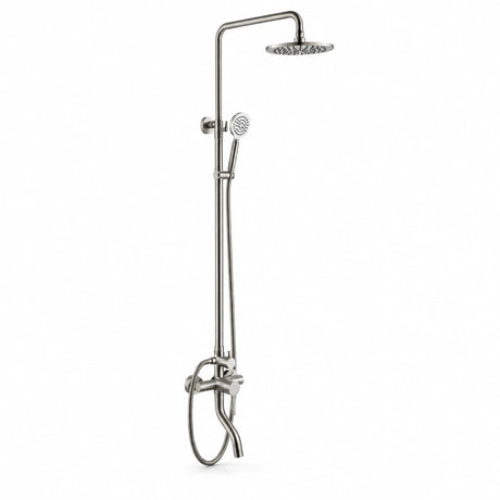 MaxTen ST60-304 satin nickel stainless steel 3-in-1 hot and cold mixer shower set on a white background